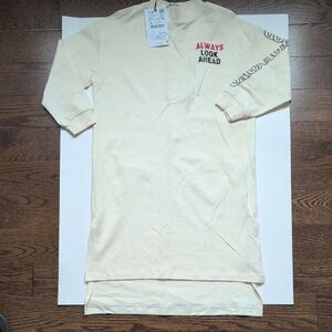 Zara Cream Sweater with Red and Black Text